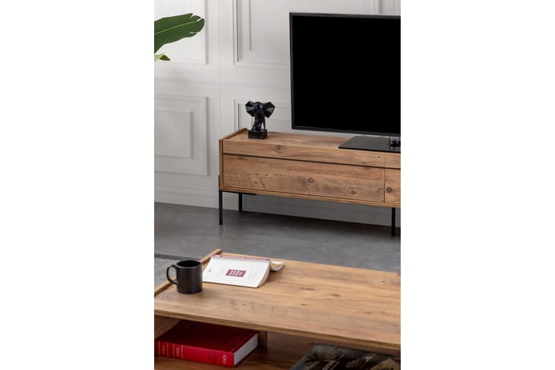 Tv-bänk Ezara 177 cm - Brun/Svart - Möbler - TV- & Mediamöbler - TV bänk & mediabänk