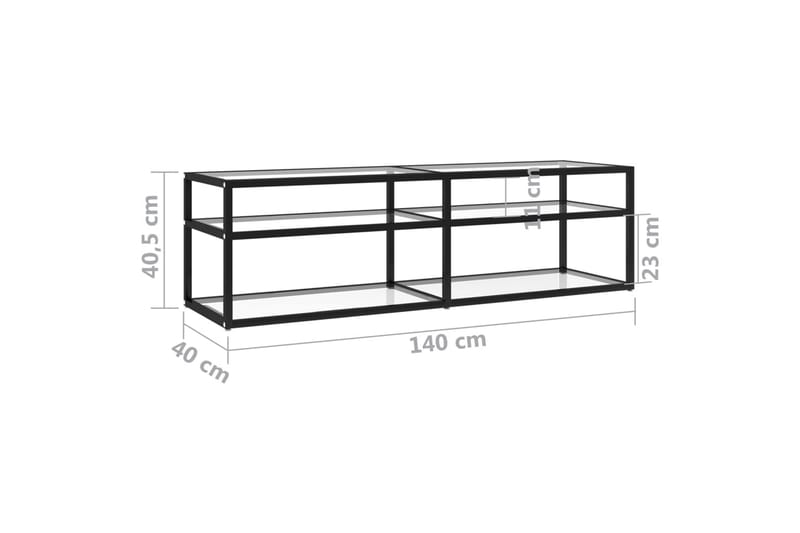 TV-bänk genomskinlig 140x40x40,5 cm härdat glas - Transparent - Möbler - TV- & Mediamöbler - TV bänk & mediabänk