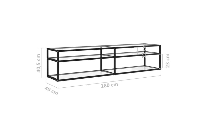 TV-bänk genomskinlig 180x40x40,5 cm härdat glas - Transparent - Möbler - TV- & Mediamöbler - TV bänk & mediabänk