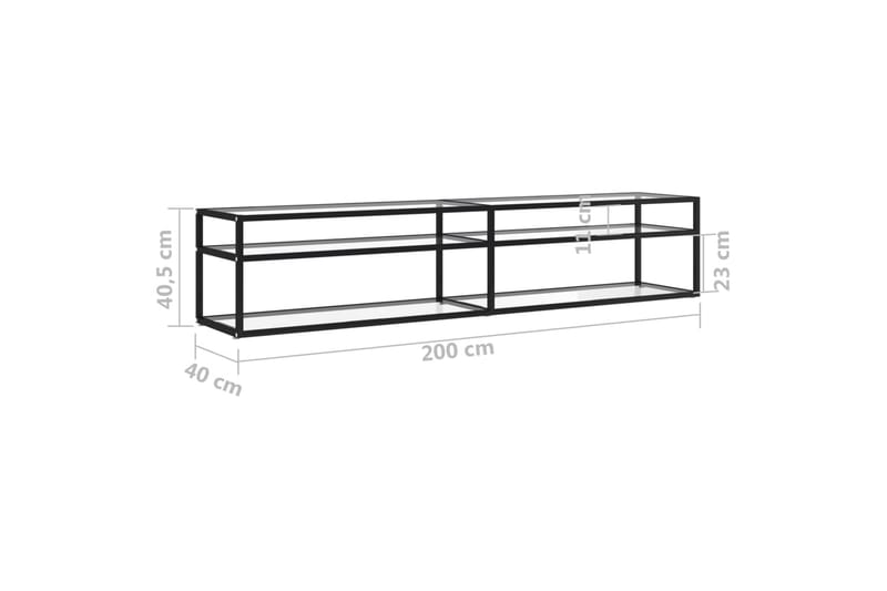 TV-bänk genomskinlig 200x40x40,5 cm härdat glas - Transparent - Möbler - TV- & Mediamöbler - TV bänk & mediabänk