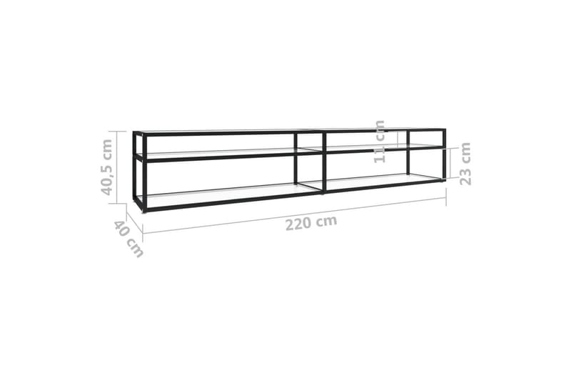 TV-bänk genomskinlig 220x40x40,5 cm härdat glas - Transparent - Möbler - TV- & Mediamöbler - TV bänk & mediabänk