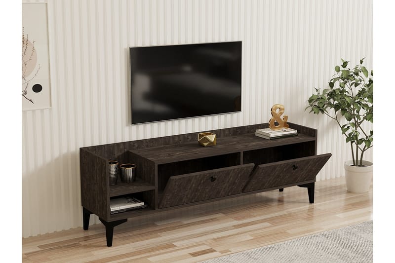 Tv-bänk Han 150 cm - Mörkbrun - Möbler - TV- & Mediamöbler - TV bänk & mediabänk