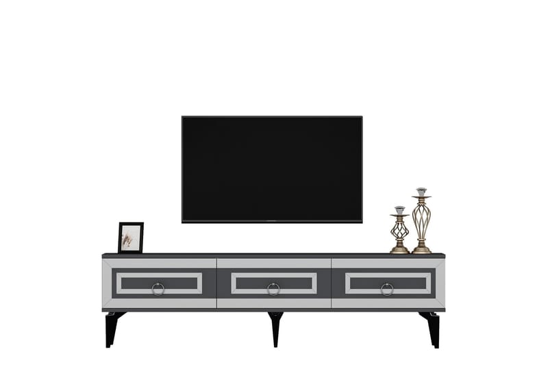 Tv-bänk Harlen 180 cm - Antracit/Silver - Möbler - TV- & Mediamöbler - TV bänk & mediabänk