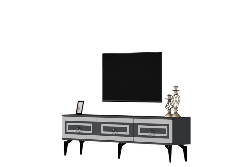 Tv-bänk Harlen 180 cm - Antracit/Silver - Möbler - TV- & Mediamöbler - TV bänk & mediabänk