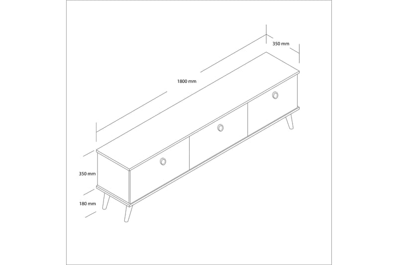 Tv-bänk Hathorne 180 cm - Valnöt - Möbler - TV- & Mediamöbler - TV bänk & mediabänk