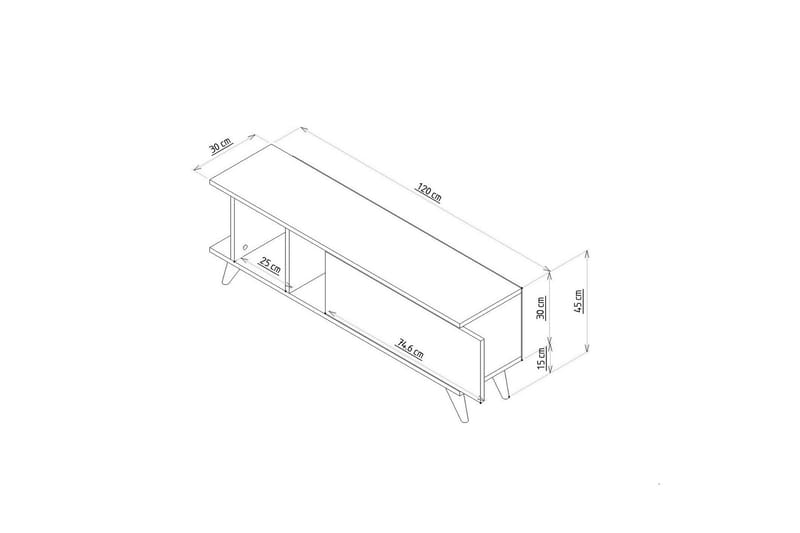 Tv-bänk Hattie 120 cm - Ek/Marmor - Möbler - TV- & Mediamöbler - TV bänk & mediabänk