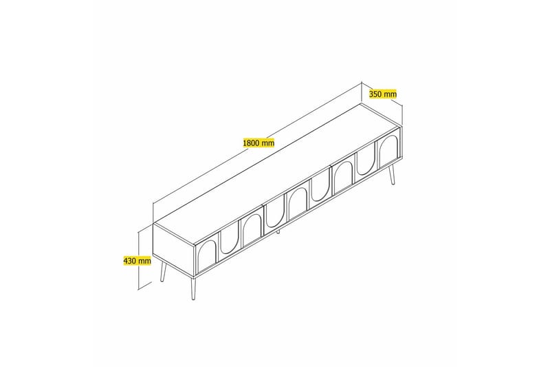 Tv-bänk Hazim 180 cm - Cream/Guld - Möbler - TV- & Mediamöbler - TV bänk & mediabänk