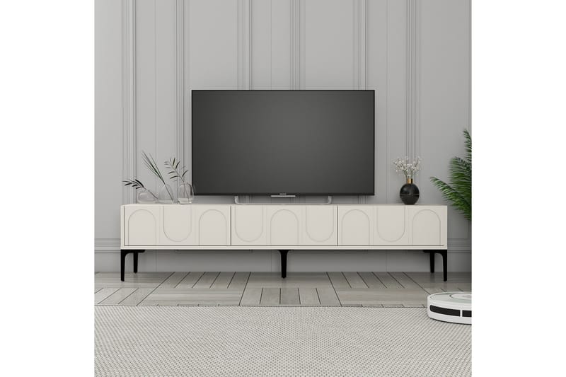 Tv-bänk Hazim 180 cm - Cream/Svart - Möbler - TV- & Mediamöbler - TV bänk & mediabänk