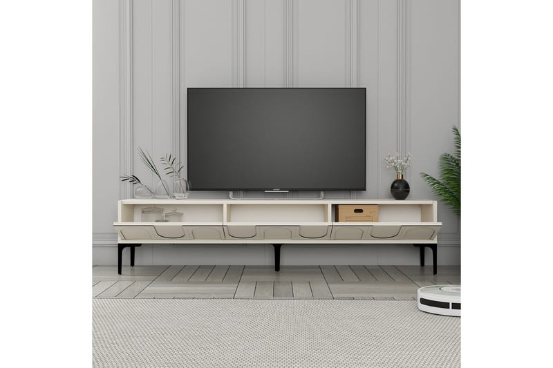 Tv-bänk Hazim 180 cm - Cream/Svart - Möbler - TV- & Mediamöbler - TV bänk & mediabänk