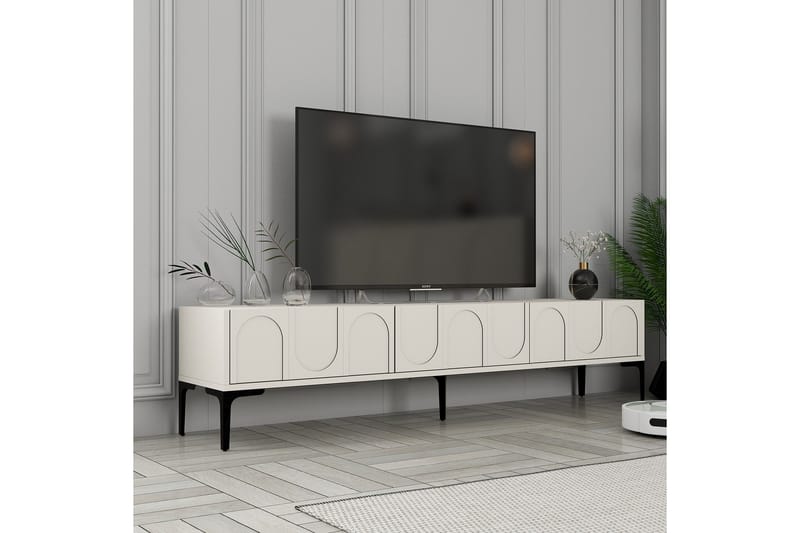 Tv-bänk Hazim 180 cm - Cream/Svart - Möbler - TV- & Mediamöbler - TV bänk & mediabänk