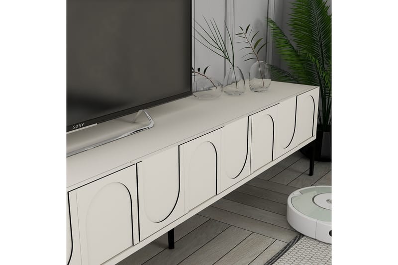 Tv-bänk Hazim 180 cm - Cream/Svart - Möbler - TV- & Mediamöbler - TV bänk & mediabänk