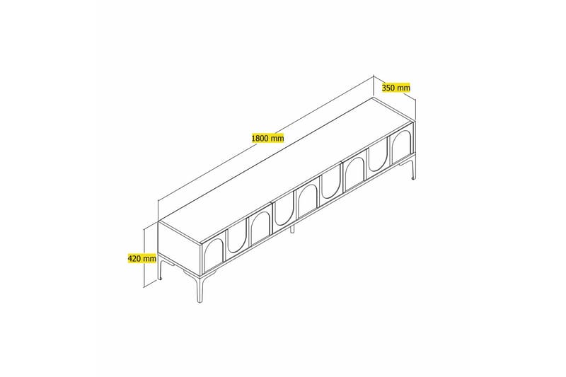 Tv-bänk Hazim 180 cm - Cream/Svart - Möbler - TV- & Mediamöbler - TV bänk & mediabänk