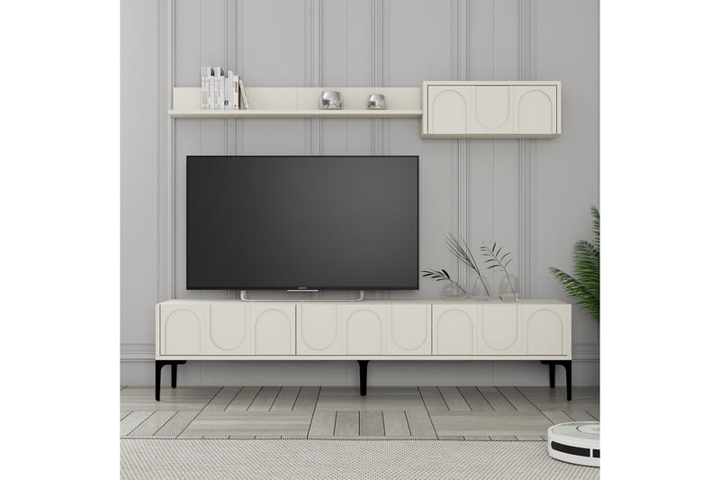 Tv-bänk Hazim 180 cm - Cream/Svart - Möbler - TV- & Mediamöbler - TV bänk & mediabänk