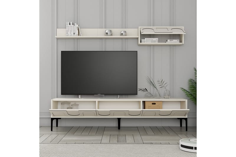 Tv-bänk Hazim 180 cm - Cream/Svart - Möbler - TV- & Mediamöbler - TV bänk & mediabänk