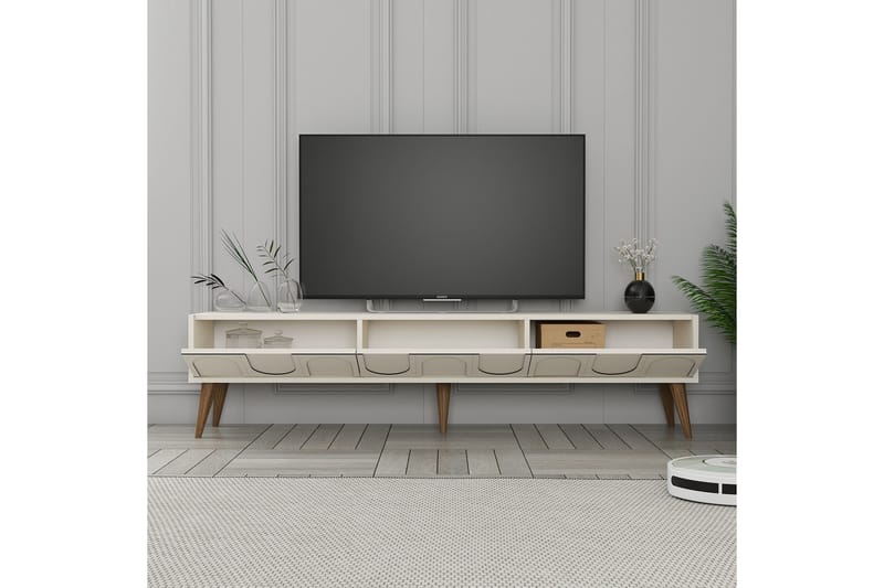 Tv-bänk Hazim 180 cm - Cream/Valnöt - Möbler - TV- & Mediamöbler - TV bänk & mediabänk