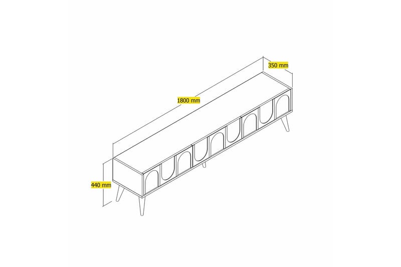 Tv-bänk Hazim 180 cm - Cream/Valnöt - Möbler - TV- & Mediamöbler - TV bänk & mediabänk