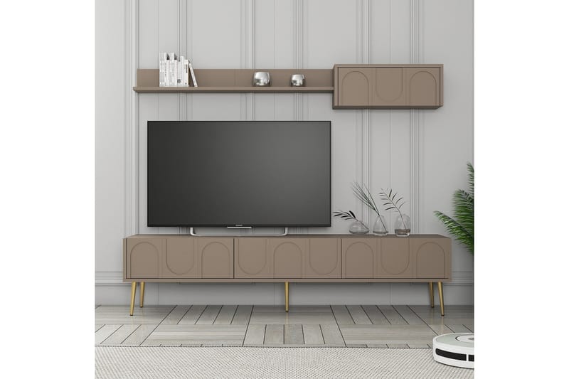 Tv-bänk Hazim 180 cm - Guld - Möbler - TV- & Mediamöbler - TV bänk & mediabänk