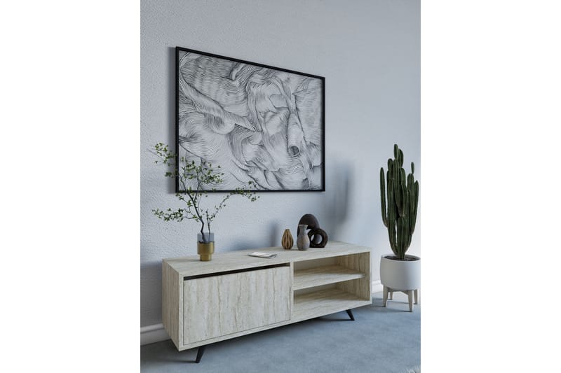 Tv-bänk Hazle 120 cm - Beige - Möbler - TV- & Mediamöbler - TV bänk & mediabänk