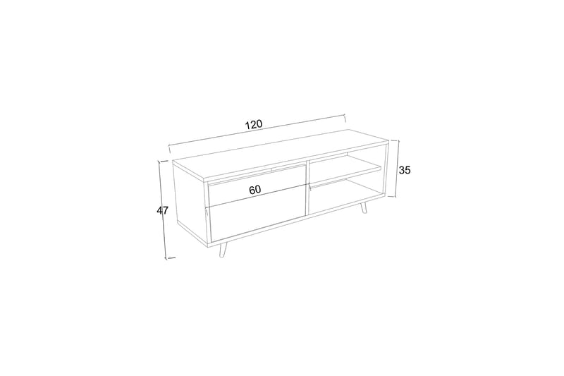 Tv-bänk Hazle 120 cm - Beige - Möbler - TV- & Mediamöbler - TV bänk & mediabänk