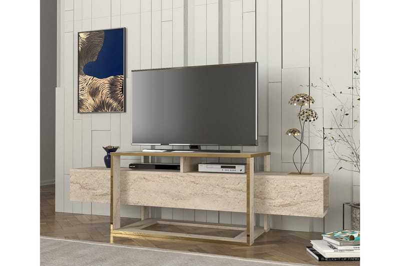 Tv-bänk Herb 160 cm - Beige - Möbler - TV- & Mediamöbler - TV bänk & mediabänk