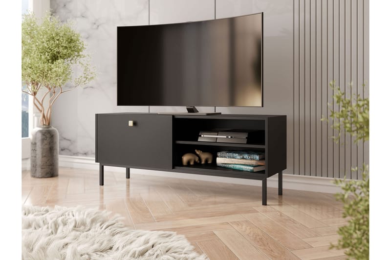 Tv-bänk Hermann 120 cm - Svart - Möbler - TV- & Mediamöbler - TV bänk & mediabänk