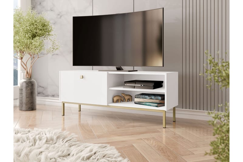 Tv-bänk Hermann 120 cm - Vit - Möbler - TV- & Mediamöbler - TV bänk & mediabänk