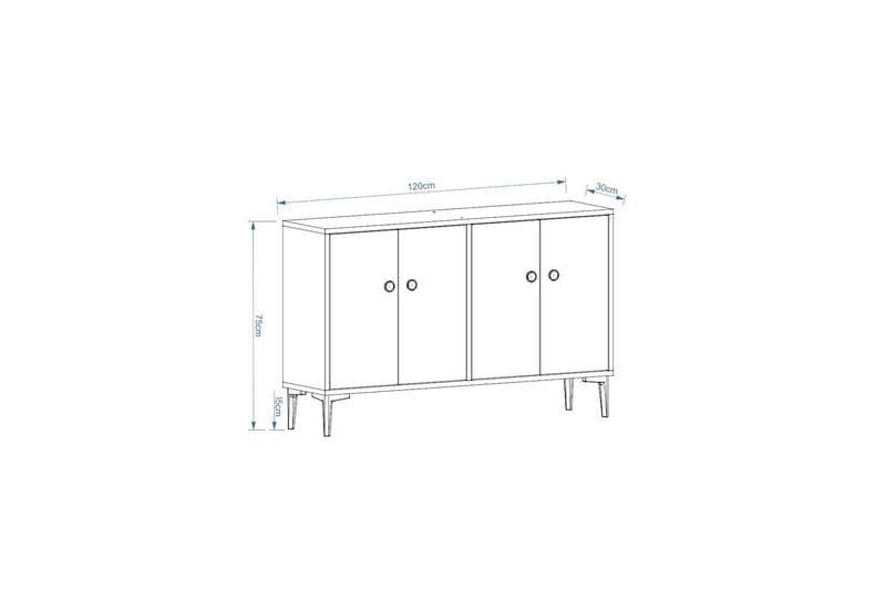 Tv-bänk Hesham 120 cm - Vit - Möbler - TV- & Mediamöbler - TV bänk & mediabänk