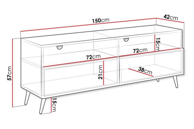 Tv-bänk Hester 150 cm - Sand beige - Möbler - TV- & Mediamöbler - TV bänk & mediabänk