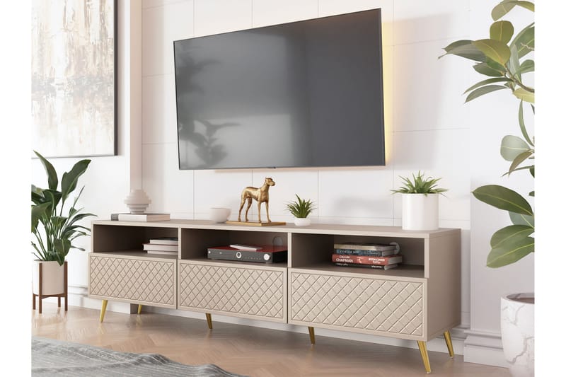 Tv-bänk Hester 195 cm - Sand beige - Möbler - TV- & Mediamöbler - TV bänk & mediabänk