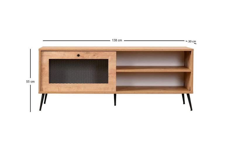 Tv-bänk Hilal 138 cm - Ek/Svart - Möbler - TV- & Mediamöbler - TV bänk & mediabänk