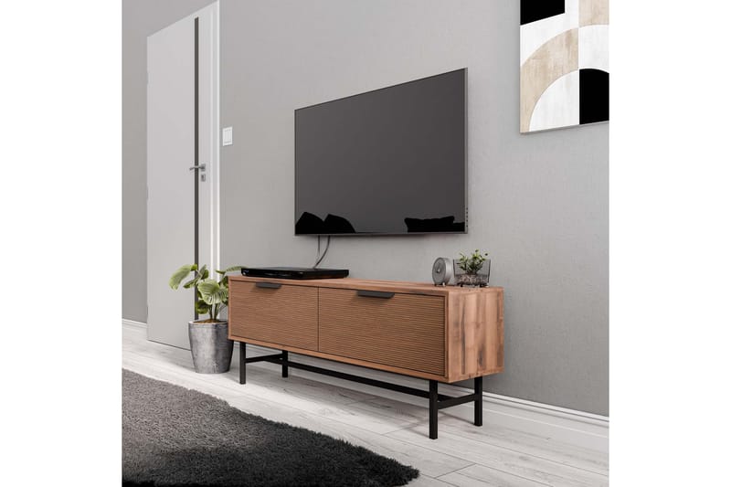 Tv-bänk Hillel 138 cm - Valnöt - Möbler - TV- & Mediamöbler - TV bänk & mediabänk