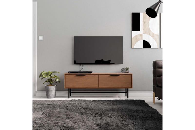 Tv-bänk Hillel 138 cm - Valnöt - Möbler - TV- & Mediamöbler - TV bänk & mediabänk