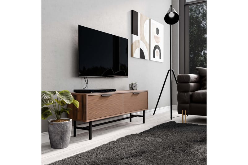 Tv-bänk Hillel 138 cm - Valnöt - Möbler - TV- & Mediamöbler - TV bänk & mediabänk