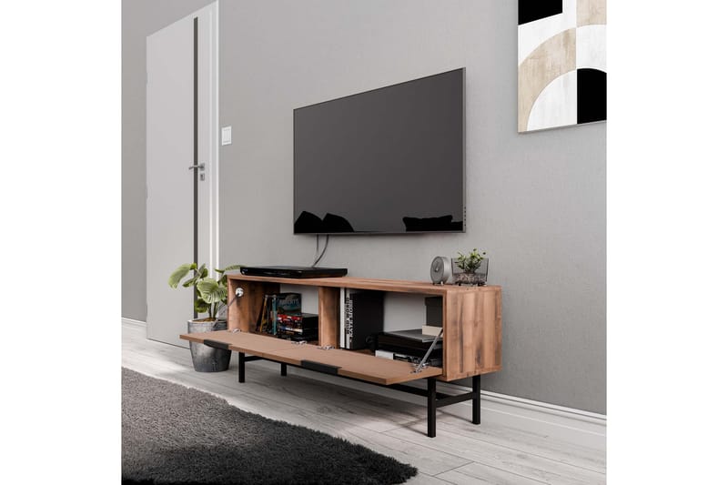 Tv-bänk Hillel 138 cm - Valnöt - Möbler - TV- & Mediamöbler - TV bänk & mediabänk