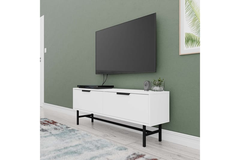 Tv-bänk Hillel 138 cm - Vit - Möbler - TV- & Mediamöbler - TV bänk & mediabänk