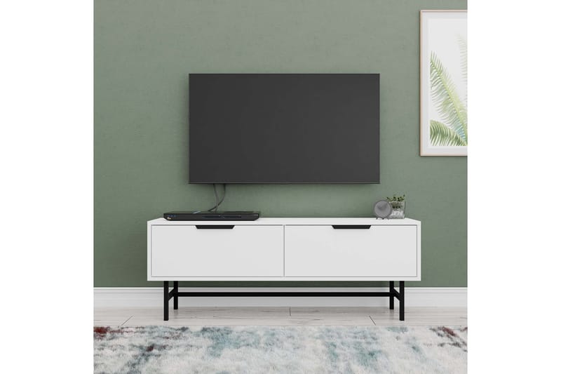 Tv-bänk Hillel 138 cm - Vit - Möbler - TV- & Mediamöbler - TV bänk & mediabänk