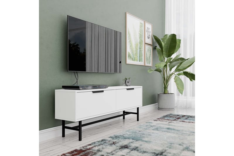 Tv-bänk Hillel 138 cm - Vit - Möbler - TV- & Mediamöbler - TV bänk & mediabänk