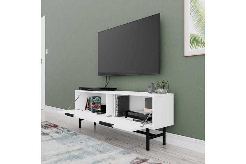 Tv-bänk Hillel 138 cm - Vit - Möbler - TV- & Mediamöbler - TV bänk & mediabänk