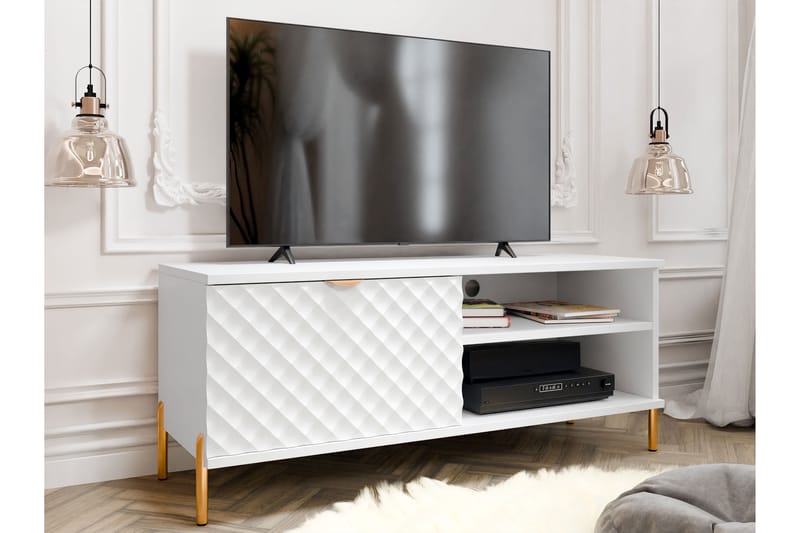 Tv-bänk Holmes 120 cm - Vit - Möbler - TV- & Mediamöbler - TV bänk & mediabänk