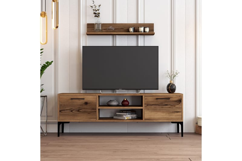 Tv-bänk Holter 140 cm - Valnöt - Möbler - TV- & Mediamöbler - TV bänk & mediabänk