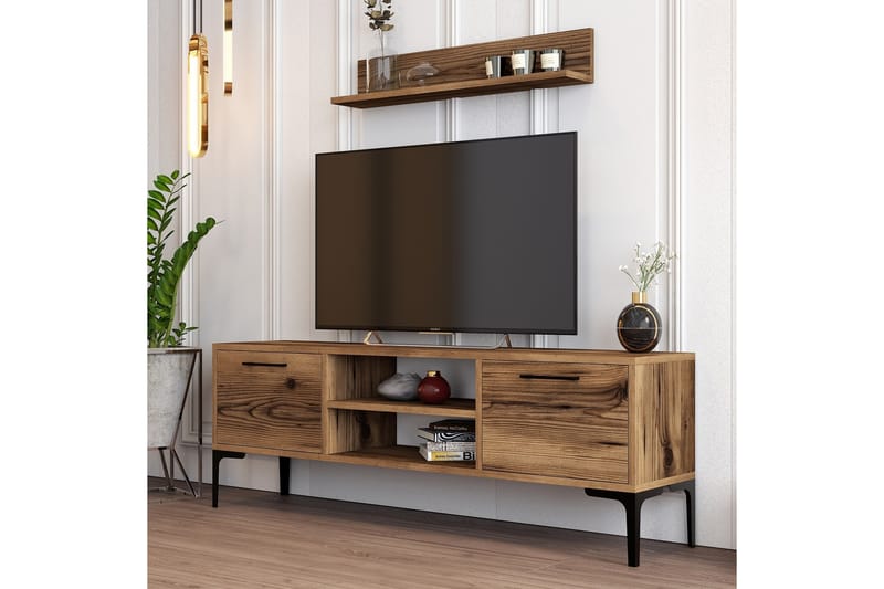 Tv-bänk Holter 140 cm - Valnöt - Möbler - TV- & Mediamöbler - TV bänk & mediabänk