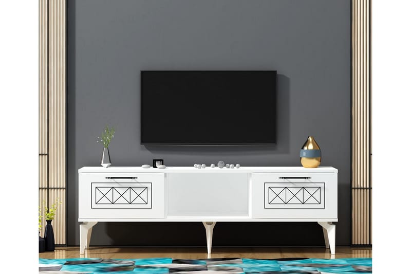 Tv-bänk Housley 150 cm - Vit - Möbler - TV- & Mediamöbler - TV bänk & mediabänk