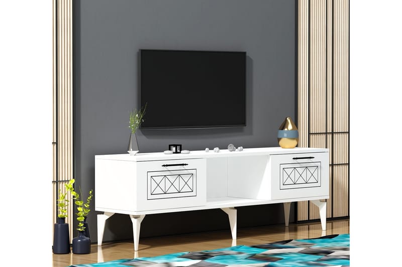 Tv-bänk Housley 150 cm - Vit - Möbler - TV- & Mediamöbler - TV bänk & mediabänk