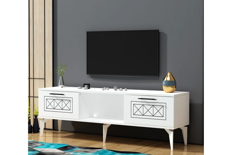 Tv-bänk Housley 150 cm - Vit - Möbler - TV- & Mediamöbler - TV bänk & mediabänk