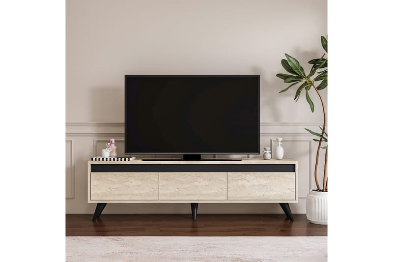 Tv-bänk Hume 150 cm - Beige/Antracit - Möbler - TV- & Mediamöbler - TV bänk & mediabänk