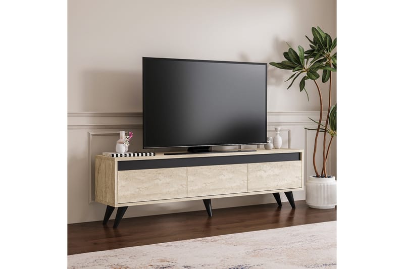 Tv-bänk Hume 150 cm - Beige/Antracit - Möbler - TV- & Mediamöbler - TV bänk & mediabänk