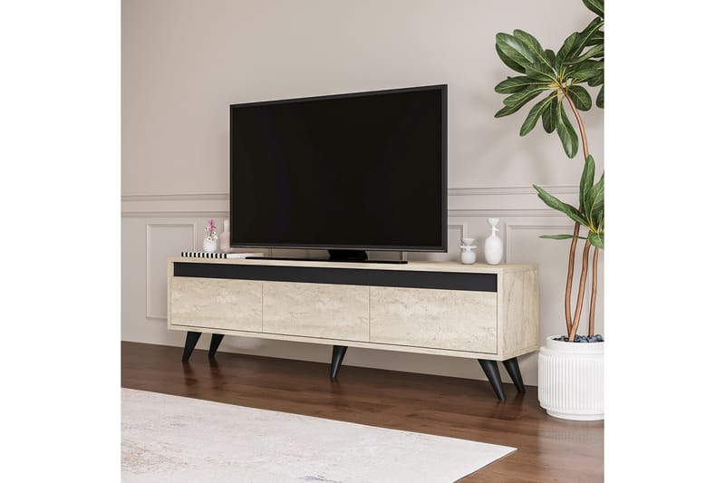 Tv-bänk Hume 150 cm - Beige/Antracit - Möbler - TV- & Mediamöbler - TV bänk & mediabänk