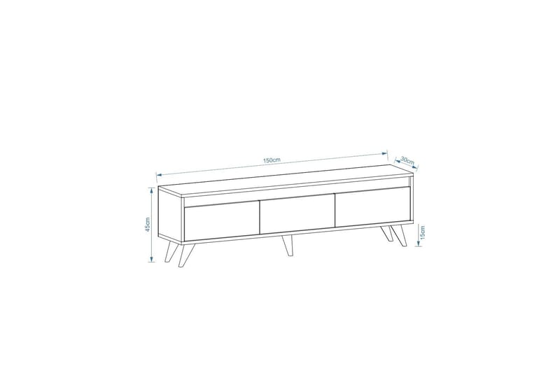 Tv-bänk Hume 150 cm - Valnöt - Möbler - TV- & Mediamöbler - TV bänk & mediabänk