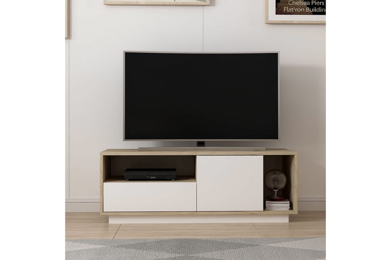 Tv-bänk Hvalsey 120 cm - Vit - Möbler - TV- & Mediamöbler - TV bänk & mediabänk