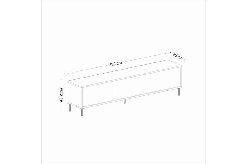 Tv-bänk Imaj 180 cm - Vit marmor/Guld - Möbler - TV- & Mediamöbler - TV b�änk & mediabänk